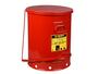 Oily Waste Can, Steel, Red, 21 gal