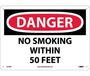 Danger No Smoking Within 50 Feet Sign, Rigid Plastic