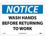 NMC N43RB Adhesive-Backed Vinyl Sign "Notice Wash Hands", 14"x10"