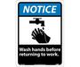 NMC NGA7RB Rigid Plastic Sign "Wash Hands", 10" x 14"