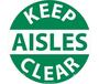 NMC WFS12 Adhesive Floor Sign "KEEP AISLES CLEAR", 17" x 17"