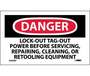 Danger Lock-Out Tag-Out Power Sign, Vinyl