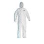 Kleenguard® A20, Disposable Coverall, SMS Fabric, White, 2X-Large, Elastic, Attached Hood