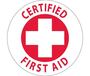 Certified First Aid Hard Hat Emblem, Vinyl