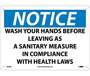 NMC N362RB Rigid Plastic NOTICE WASH YOUR HANDS Sign, 14" x 10"