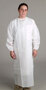 White Polypropylene Disposable Smocks w/ Elastic Cuffs, Medium
