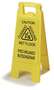 Flo-Pac®, Floor Sign, 25 in, Caution Cuidado Achtung Wet Floor Piso Mojado Rutschgefahr, English, German, Spanish