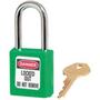 Zenex 410KAGRN Green Thermoplastic Safety Padlock Keyed Alike