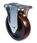 Rigid Plate Caster, 300 lbs, 5 in, Solid Urethane, Black