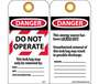 NMC LLT1 Lockout Tag, Danger Do Not Operate, Vinyl