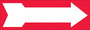 Exit Sign, (SIGN SAFETY ARROW), Aluminum, Mounting Holes, Red on White, 4 in, 12 in