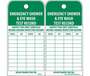 Emergency Shower and Eye Wash Test Record Tag, Vinyl
