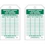 Inspection Tag, English, INSPECT THIS UNIT CAREFULLY BEFORE SIGNING INSPECTION RECORD DATE BY DO NOT REMOVE THIS TAG, Polyester, Green on White, 7 in, 4 in