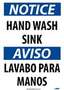 NMC CU81216-291Rigid Plastic Bilingual Hand Wash Sink Sign, 14 X 10