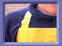 Indigo Bay B3545AD Die-Cut Blue Polyurethane Adjustable Strap Apron