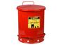 Oily Waste Can, Steel, Red, 14 gal