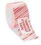 Security Tape, TAMPER EVIDENT, Red on White, 110 yds, 3 in, 24 Rolls per Case