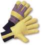 Leather Palm Gloves, Leather / Canvas, Uncoated, Thinsulate, Blue / Red / Yellow, Large
