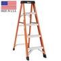 Bauer 5' Fiberglass 304 Series Stepladder, Type 1A 300 lb. Rated