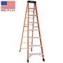 Bauer 8′ Fiberglass 304 Series Stepladder, Type 1A 300 lb. Rated