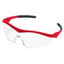 MCR Safety ST130 STI Series Clear Lens Safety Glasses, Red Frame
