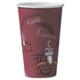 SOLO® OF16BI0041 Paper Hot Drink Cups in Bistro Design, 16 oz, Maroon, 300/Carton