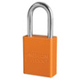 American Lock®, Safety Lockout Padlock, Aluminum, Orange, Keyed Different