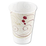 SOLO® R7NSYM Symphony Design Wax-Coated Paper Cold Cups, 7 oz, Beige/White/Red, 100/Sleeve, 20 Sleeves/Carton