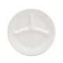 Dart® 9CPWCR Concorde Foam Plate, 3-Compartment Plate, 9" dia, White, 125/Pack, 4 Packs/Carton