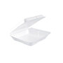 Dart® 80HT1R Foam Hinged Lid Containers, 7.5 x 8 x 2.2, White, 200/Carton