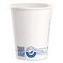SOLO® 370RCPLANET Recycled Content PCF Paper Hot Cups, ProPlanet Seal, 10 oz, White/Blue, 1,000/Cartonn