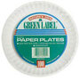 Green Label®, Disposable Plate, Round, Paper, White, 9 in, Uncoated