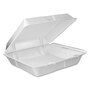 Dart® 90HTPF1VR Foam Hinged Lid Container, Vented Lid, 9 x 9.4 x 3, White, 100/Pack, 2 Packs/Carton