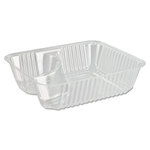 Dart® C56NT2 ClearPac Small Nacho Tray, 2-Compartments, 5 x 6 x 1.5, Clear, Plastic, 125/Bag, 2 Bags/Carton