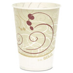 SOLO® R9NSYM Symphony Design Wax-Coated Paper Cold Cups, 9 oz, White/Beige/Red, 100/Sleeve, 20 Sleeves/Carton