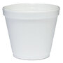 Dart® 8SJ12 Food Containers, Squat, 8 oz, White, Foam, 1,000/Carton