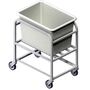 NSF Aluminum Lug Cart with Poly White Tub 500lb Cap 33" x 36" x 23"