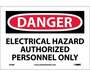 Danger Electrical Hazard Authorized Personnel Only Sign, Vinyl