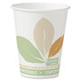 SOLO® 378PLABB Bare Eco-Forward PLA Paper Hot Cups, 8 oz, White/Green/Orange, 50/Bag, 20 Bags/Carton