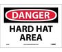 Danger Hard Hat Area Sign, Vinyl