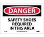 Danger Safety Shoes Required In This Area Sign, Vinyl
