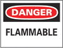 Safety Sign, DANGER FLAMMABLE, 10" x 14", Adhesive Poly