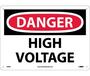 Danger High Voltage Sign Rigid Plastic 10" X 14"