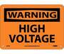 Warning High Voltage Sign, Rigid Plastic