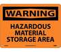 Warning Hazardous Material Storage Area Sign, Vinyl