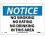 NMC N12R Notice No Smoking No Eating No Drinking In This Area Sign