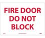 Fire Door Do Not Block Sign, Vinyl