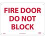 Fire Door Do Not Block Sign, Plastic