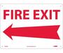 Fire Exit Sign with Arrow, Rigid Plastic