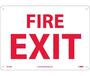 NMC FX120RB Rigid Plastic "Fire Exit" Sign, 10" X 14"